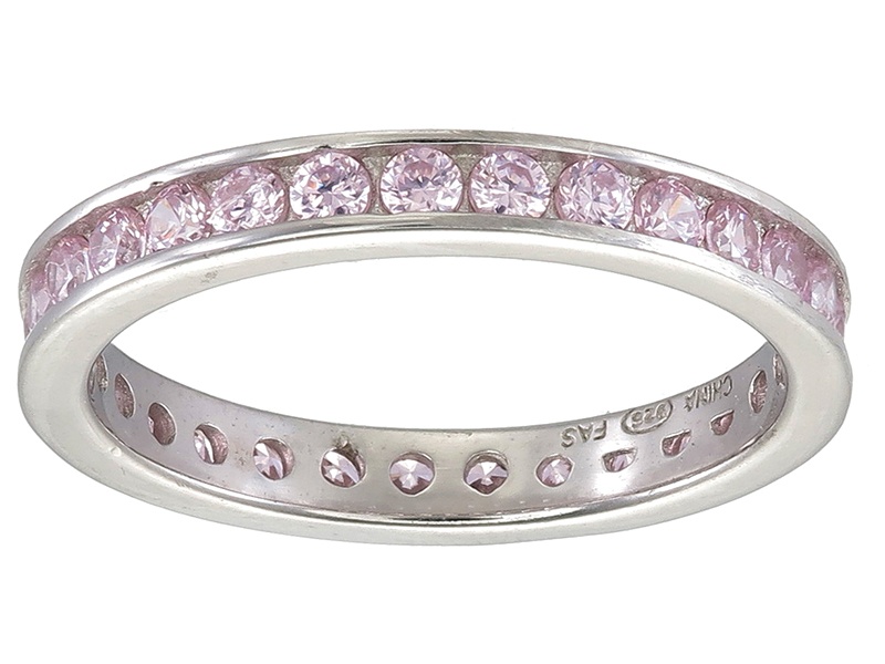 Bella Luce(R) 1.35ctw Round Pink Diamond Simulant Rhodium Over Silver Ring