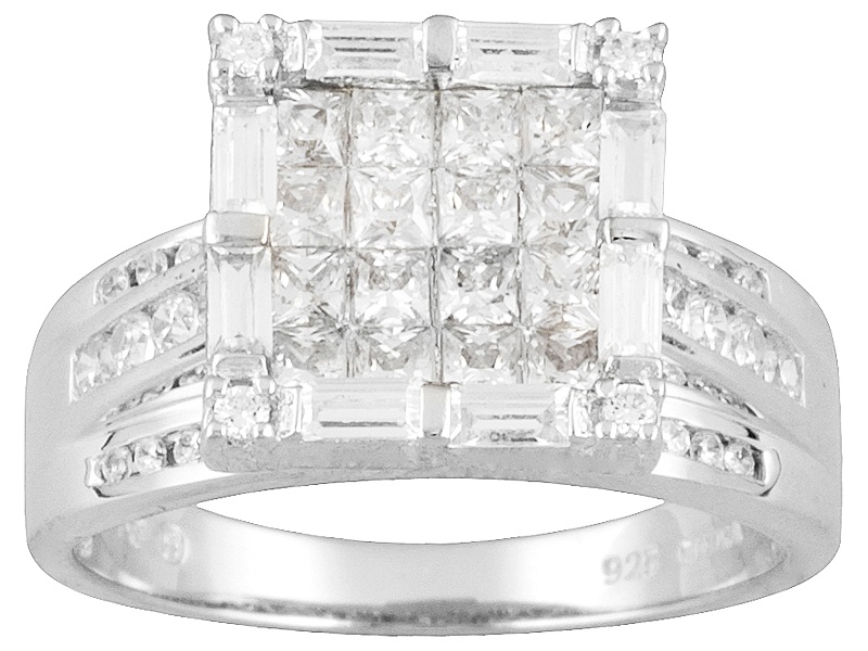 Jtv's Signature Design Bella Luce (R) 2.36ctw Invisible Set Platineve Ring