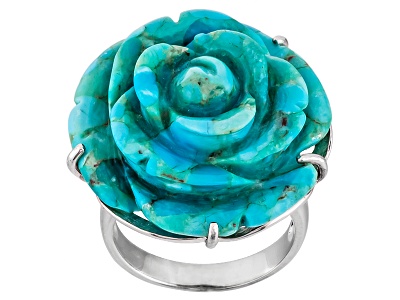 jtv carved ring rose turquoise 25mm southwest sterling silver tm